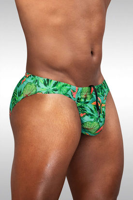Ergowear FEEL Swim Bikini Brief - Aqua Leaves