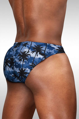 Ergowear FEEL Swim Bikini Brief - Dark Blue Palms