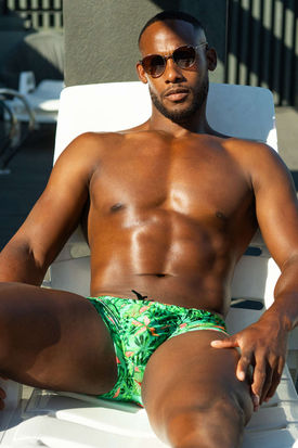 Ergowear FEEL Swim Mini Trunk - Aqua Leaves