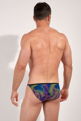 HOM FUNKY STYLE Tanga Brief - Navy Print