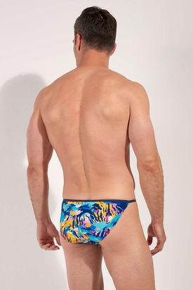 HOM FUNKY STYLE Tanga Brief - Turquoise Print