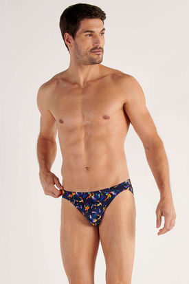 HOM Mens Underwear FUNKY STYLE Comfort Micro Brief - Black Print