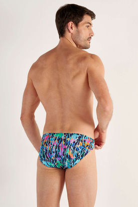 HOM Mens Underwear FUNKY STYLE Comfort Micro Brief - Navy Blue Print