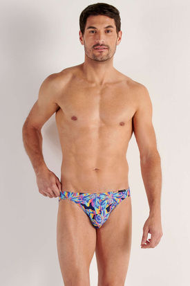 HOM Mens Underwear FUNKY STYLE Comfort Micro Brief - Navy Print