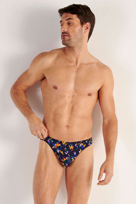 HOM Mens Underwear FUNKY STYLE G-String - Black Print