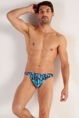 HOM Mens Underwear FUNKY STYLE G-String - Navy Blue Print