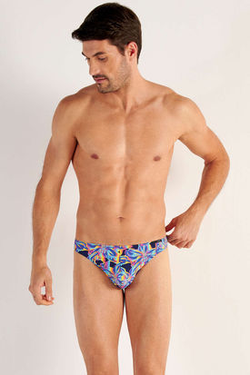 HOM Mens Underwear FUNKY STYLE G-String - Navy Print