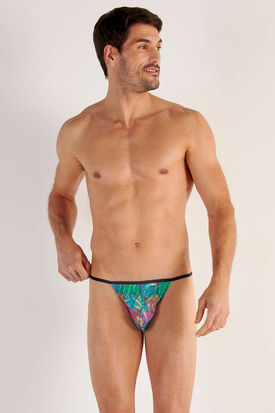 HOM Mens Underwear FUNKY STYLE Tanga Brief - Multicolour Print