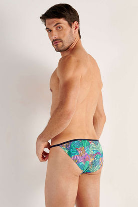 HOM Mens Underwear FUNKY STYLE Tanga Brief - Multicolour Print