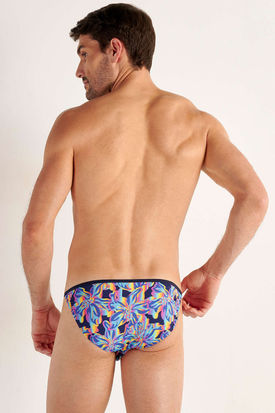 HOM Mens Underwear FUNKY STYLE Tanga Brief - Navy Print