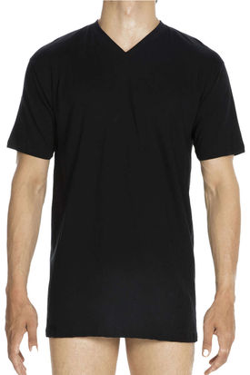 HOM Hilary 100% Cotton V-Neck T-Shirt Black