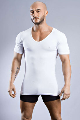 Jockey Cotton + V-shirt 2 Pack White