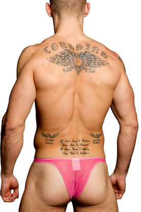 Joe Snyder Sheer Mesh Colour Bulge 01 Enhancement Bikini Brief - Fuchsia (S/28-30&quot;)