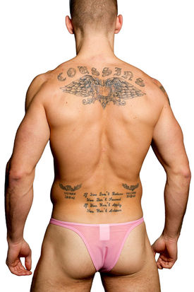 Joe Snyder Sheer Mesh Colour Bulge 01 Enhancement Bikini Brief rose
