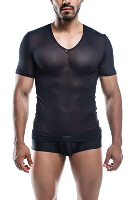 Joe Snyder V-Neck T-Shirt 29 black-mesh