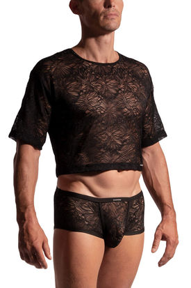 Manstore M2292 Hotspots Cropped Shirt
