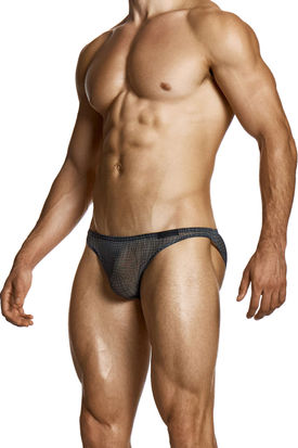 Modus Vivendi Abstract Net Low Cut Brief - Charcoal