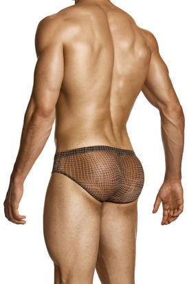 Modus Vivendi Abstract Net Super Low Rise Brief - Brown