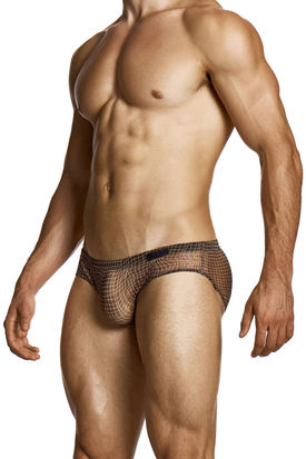 Modus Vivendi Abstract Net Super Low Rise Brief - Brown