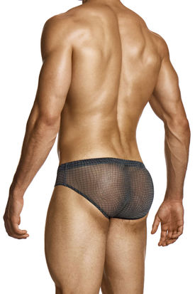 Modus Vivendi Abstract Net Super Low Rise Brief - Charcoal