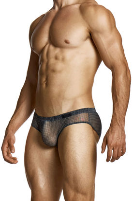Modus Vivendi Abstract Net Super Low Rise Brief - Charcoal