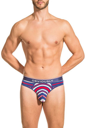 Obviously PrimeMan AnatoMAX Hipster Brief Red/Navy/White