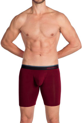 Obviously PrimeMan AnatoMAX Boxer Brief 9 inch Leg Maroon