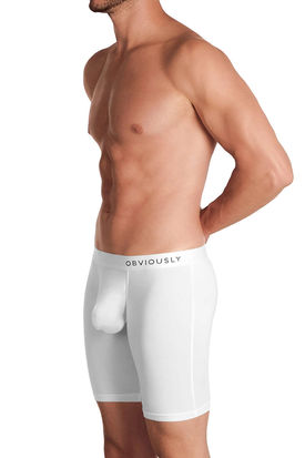 Obviously PrimeMan AnatoMAX Boxer Brief 9 inch Leg - White