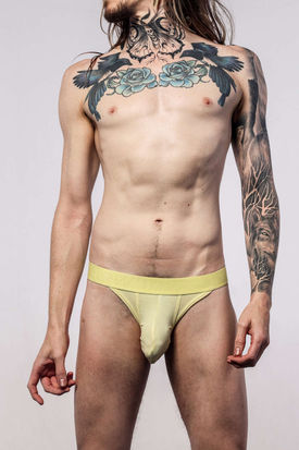 Sukrew Rhythm Tanga Brief - Blonde Yellow