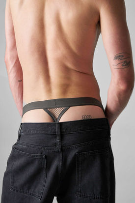 TEAMM8 Edge Net Jock Thong - Gunmetal
