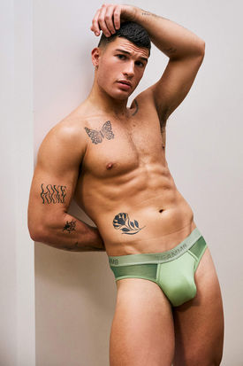 TEAMM8 Score Sheer Sage Slim Brief