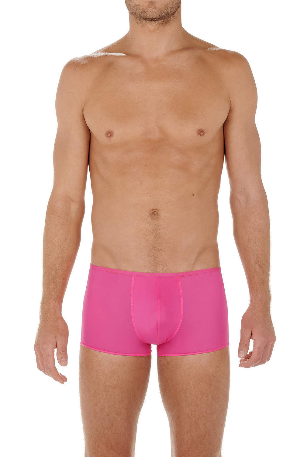 Hom Boxer Corto Push Up Uomo HO1 Plume Up - Rosa Con Dettagli Turchesi, Microfibra Morbida, Taglia L - 3