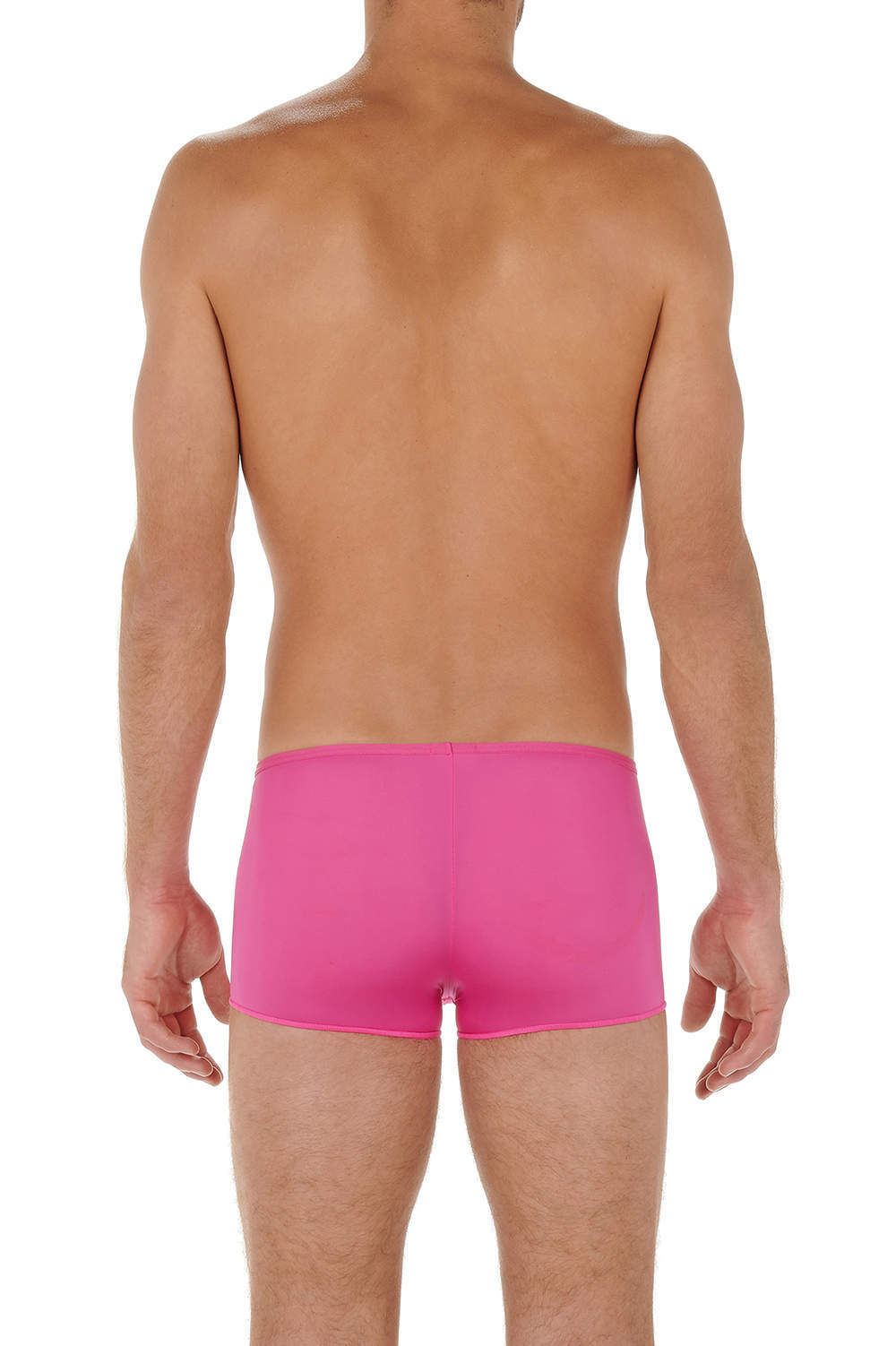 Hom Boxer Corto Push Up Uomo HO1 Plume Up - Rosa Con Dettagli Turchesi, Microfibra Morbida, Taglia L - 5
